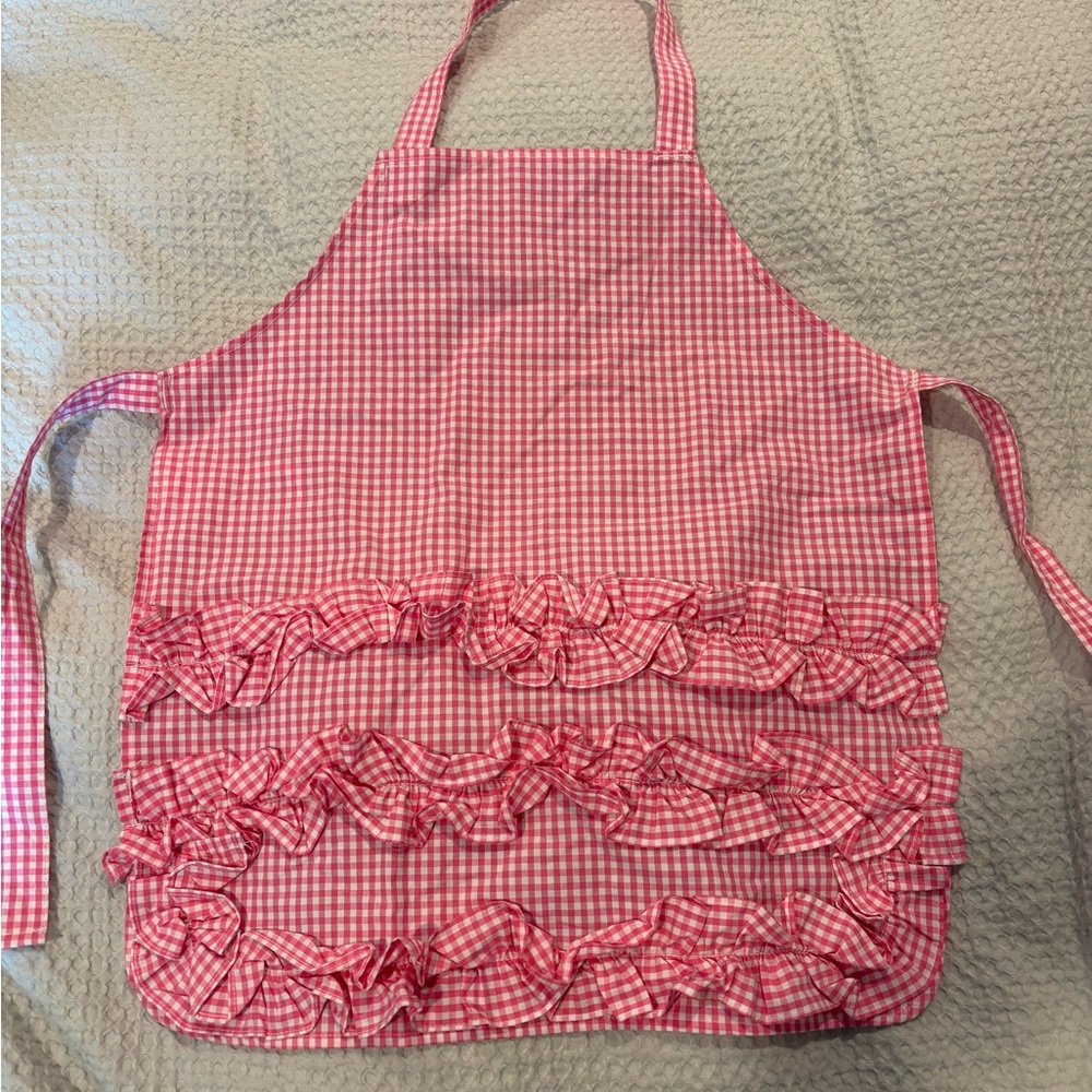 Pottery Barn Kids Pink Checkered Apron- Child sized